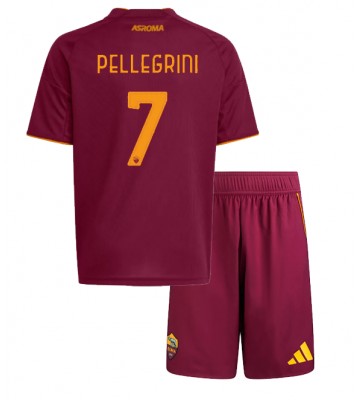 AS Roma Lorenzo Pellegrini #7 Hemmaställ Barn 2025-26 Kortärmad (+ Korta byxor)